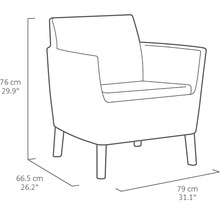 Nákres křesla s rozměry