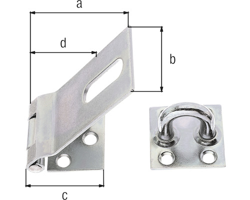 Obrázek závory s okem a rozměry