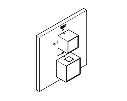Čtvercová termostatická baterie do koupelny