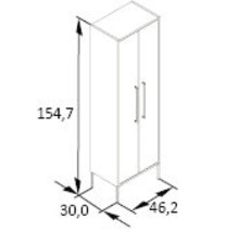 Technický výkres vysoké skříně s rozměry