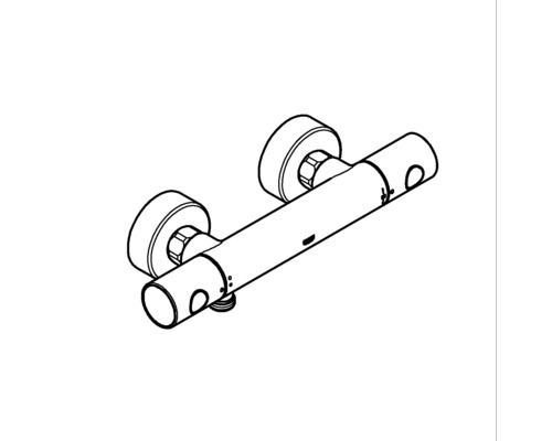 Nákres sprchové baterie pro montáž na stěnu