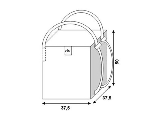 Obrázek velkoobjemového vaku o rozměrech 37,5 x 37,5 x 50 cm