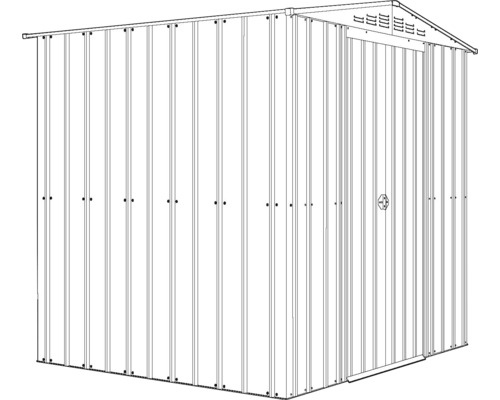 Kovový zahradní domek s dveřmi