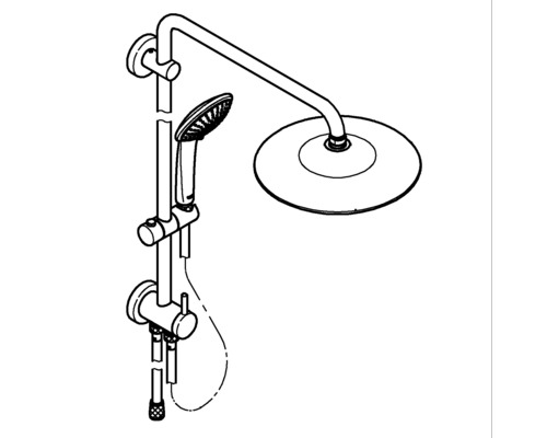 Sprchový systém s hlavovou a ruční sprchou