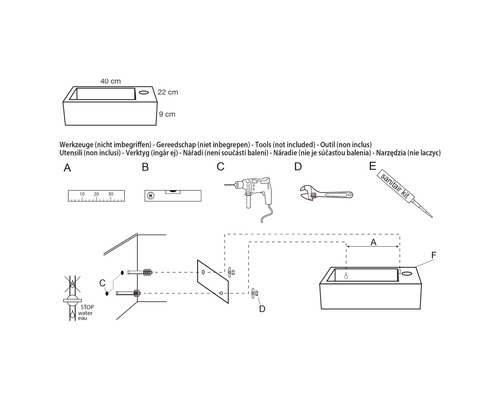 Návod k instalaci umyvadla s nářadím