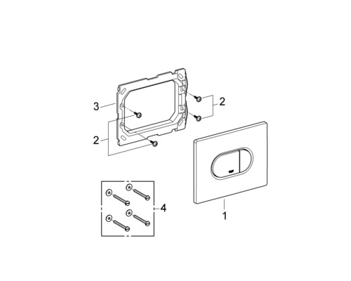 Sada pro ovládací tlačítko s montážním rámem a upevňovacími šrouby