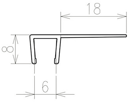 Technický výkres profilu s rozměry