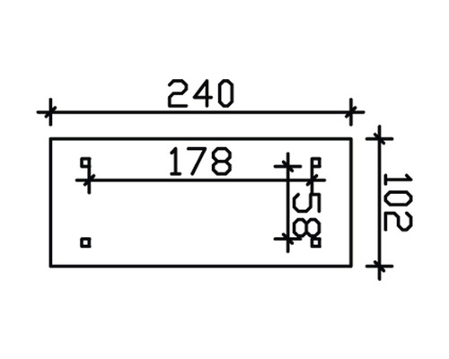 Technický výkres s rozměry: 240, 178, 58 a 102