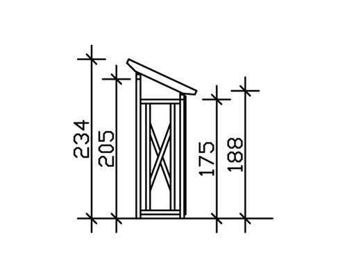 Technický výkres zahradního domku s rozměry
