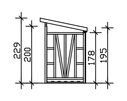 Technický výkres dřevěné police s rozměry