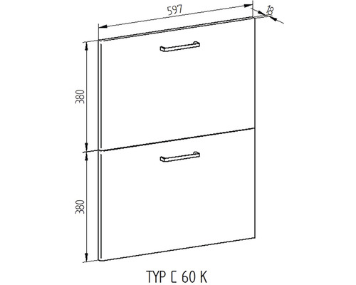 Technický nákres zásuvkového prvku s rozměry