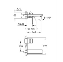 Podomítková umyvadlová baterie GROHE Lineare chrom 19409001