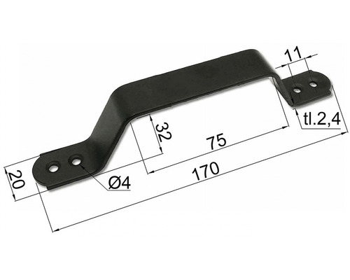 Kovová dveřní klika s rozměry