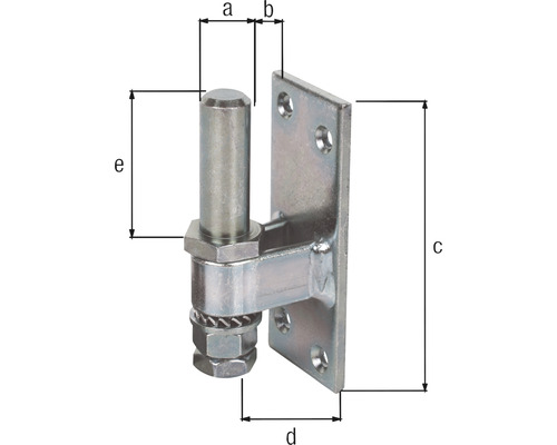 Nastavitelný stěžejní čep s rozměry