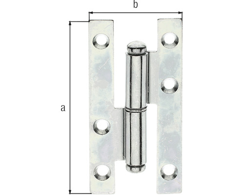 Kovový dveřní závěs s rozměry