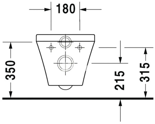 Technický nákres závěsného WC s rozměry