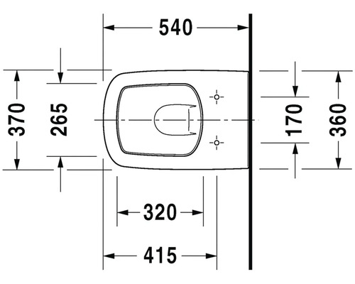 Technický nákres závěsného WC s rozměry