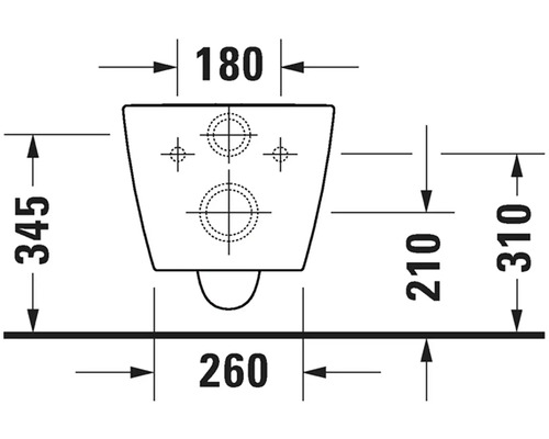 Technický nákres WC s rozměry