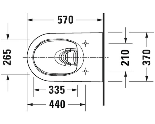 Technický výkres závěsného WC s rozměry