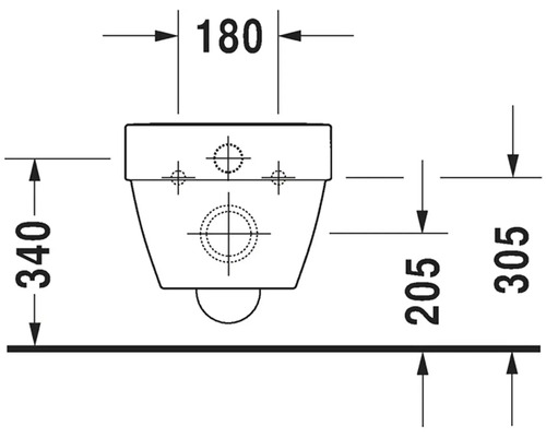 Technický výkres závěsného WC s rozměry