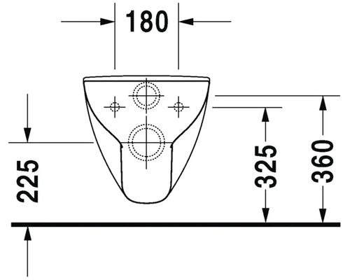 Technický výkres závěsného WC s rozměry