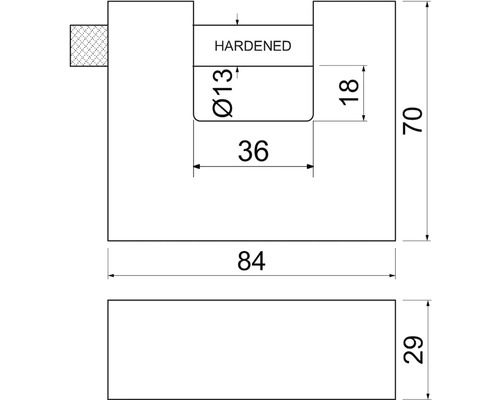 Technický výkres s rozměry produktu