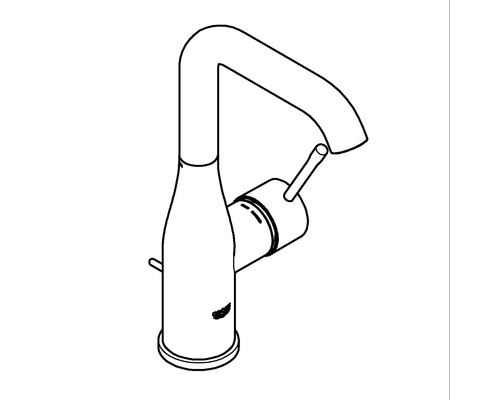 Nákres umyvadlové baterie s jednou pákou