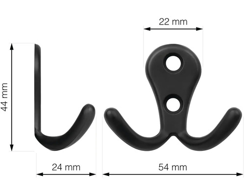 Dvojitý věšák na oblečení s rozměry