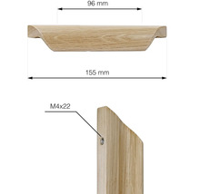 Dřevěná lišta o rozměrech 96 mm x 155 mm a šroub M4x22