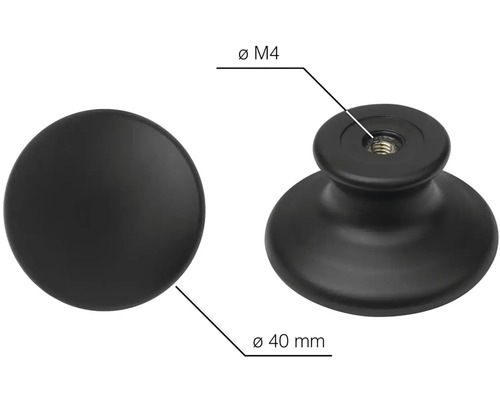 Nábytkový knoflík, průměr 40 milimetrů, závit M4