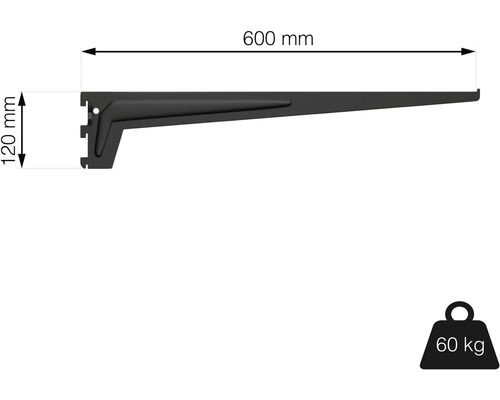 Konzole police o délce 600 mm a nosnosti 60 kg