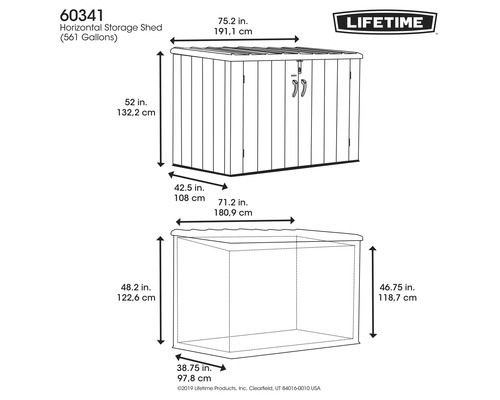 Technický výkres zahradního domku s rozměry