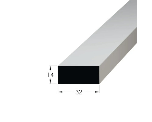 Obdélníkový profil o rozměrech 14 krát 32 milimetrů.
