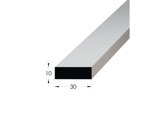 Hliníkový obdélníkový profil o rozměrech 10 krát 30 milimetrů