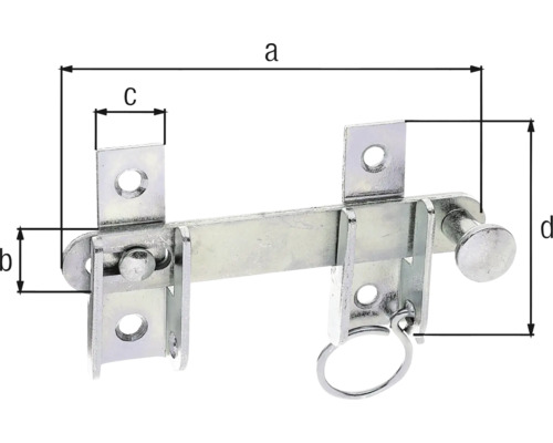Kovová západka brány s rozměry