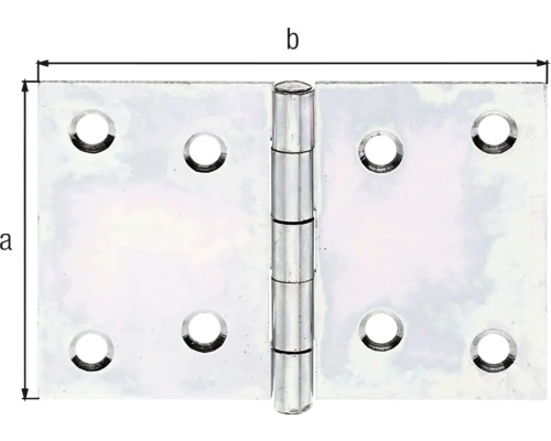 Kovové panty s uvedením rozměrů