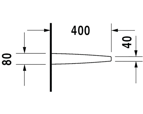 Technický nákres s rozměry 40, 80 a 400.