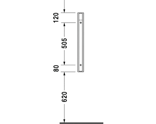 Technický výkres koupelnového zrcadla s rozměry