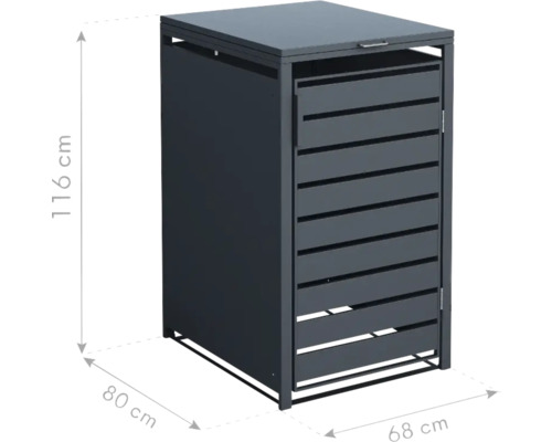 Box na popelnice o rozměrech 116 x 80 x 68 centimetrů