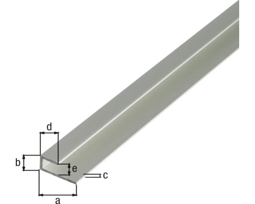 Hliníkový U-profil s rozměry