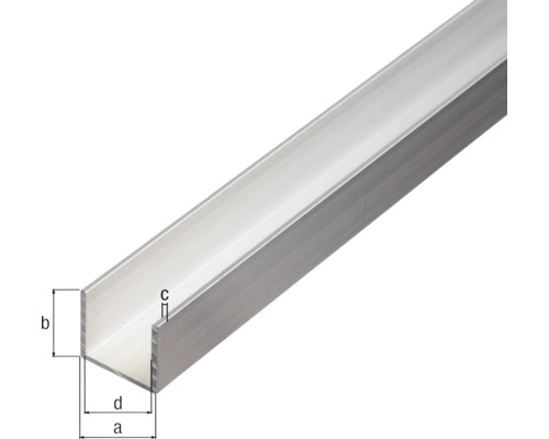 Hliníkový U-profil s rozměry
