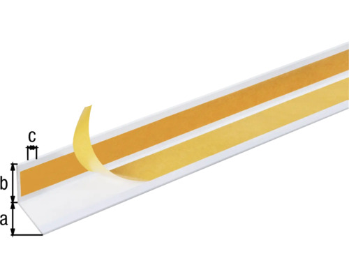 Plastový rohový profil s lepicí páskou