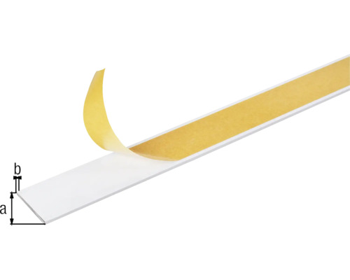 Bílý profil soklové lišty s lepicí páskou