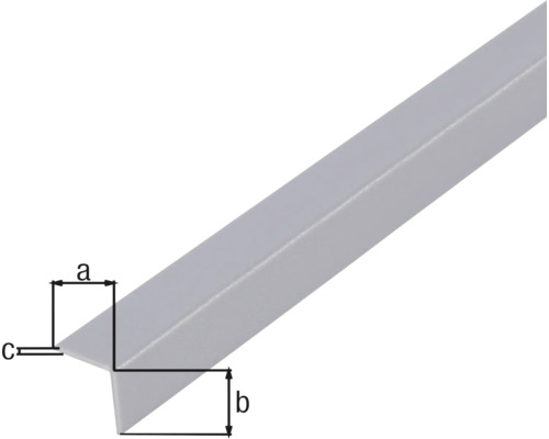 Obrázek úhelníkového profilu s rozměry
