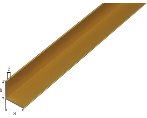 Úhelníkový profil s rozměry a, b, c