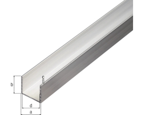 Hliníkový U-profil s rozměry