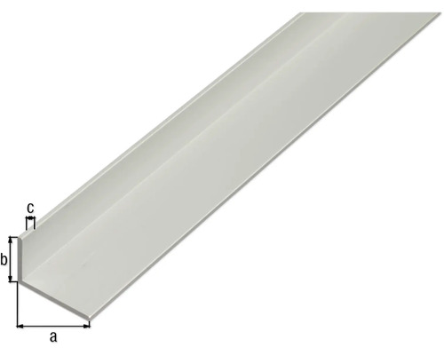Úhelníkový profil s rozměry a, b, c