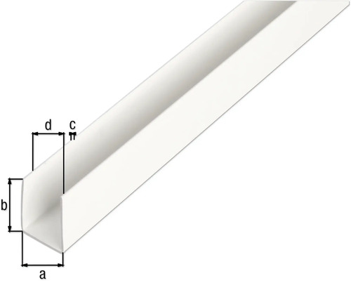 Plastový úhelníkový profil s rozměry