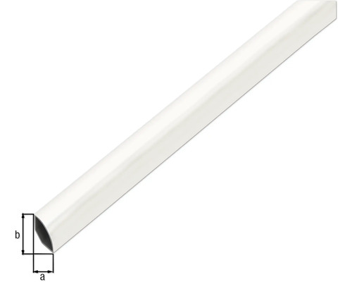 Plastový poloviční profil s rozměry