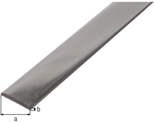 Plochý kovový profil s rozměry